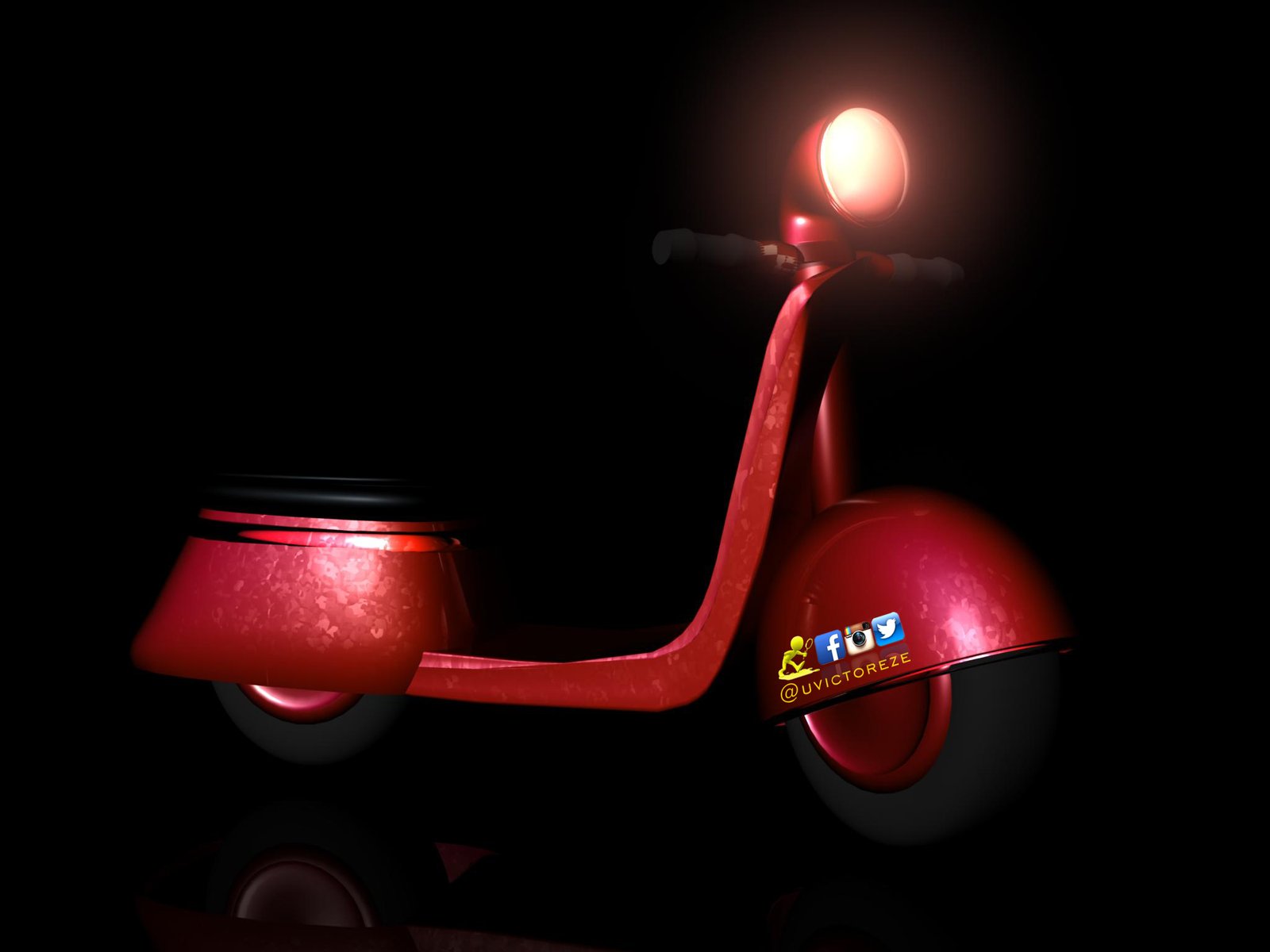 A hurried 3D Model of a scooter from ezee interactive studio